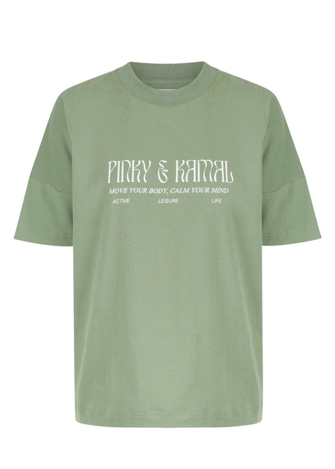 Pinky & Kamal Logo T-Shirt - Sage: M