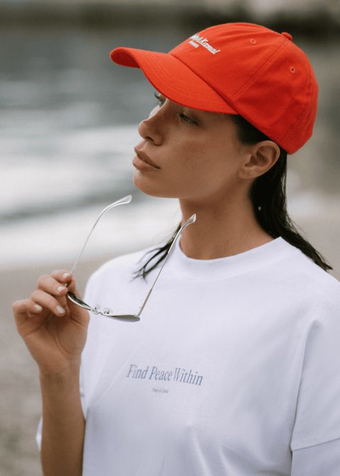 Find Peace Within T-Shirt- White/Blue: M
