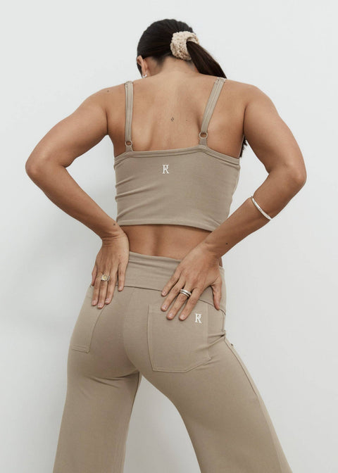 Full Length Yin Flare - Taupe - Organic Cotton/Bamboo: S