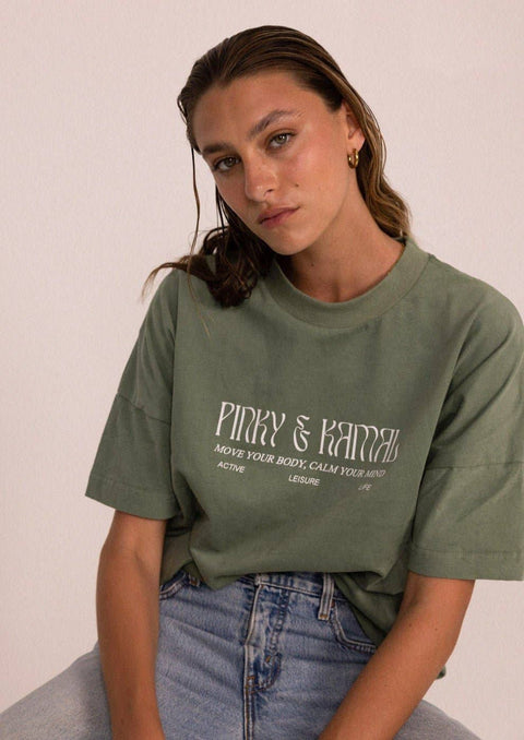 Pinky & Kamal Logo T-Shirt - Sage: M
