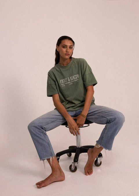 Pinky & Kamal Logo T-Shirt - Sage: M