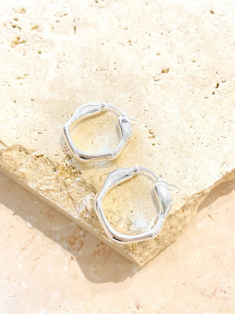 Wavy Silver Plated Earrings