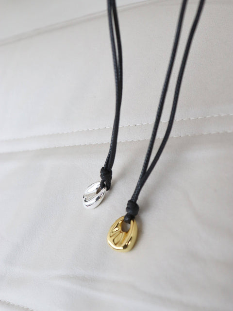 Rope Charm Necklace Gold