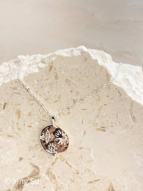 Ocean Coin Necklace Silver
