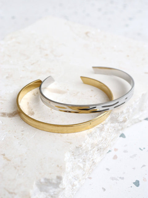 Toro Open Cuff Sterling Silver Plated Bangle