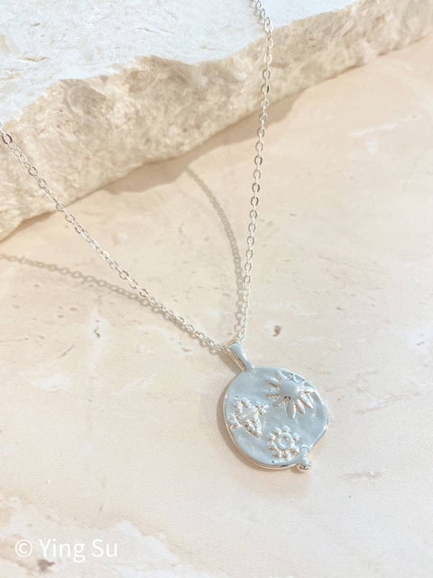 Ocean Coin Necklace Silver