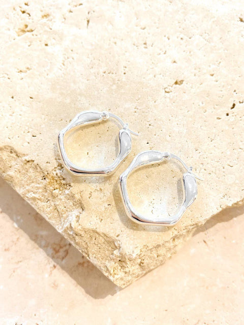 Wavy Silver Plated Earrings