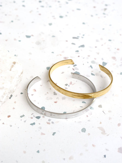 Toro Open Cuff Sterling Silver Plated Bangle