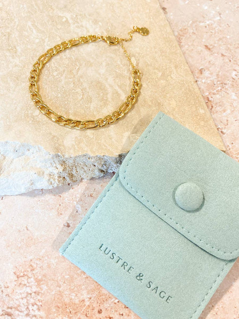 Figaro Chain Gold Plated Bracelet