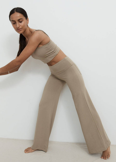 Full Length Yin Flare - Taupe - Organic Cotton/Bamboo: S