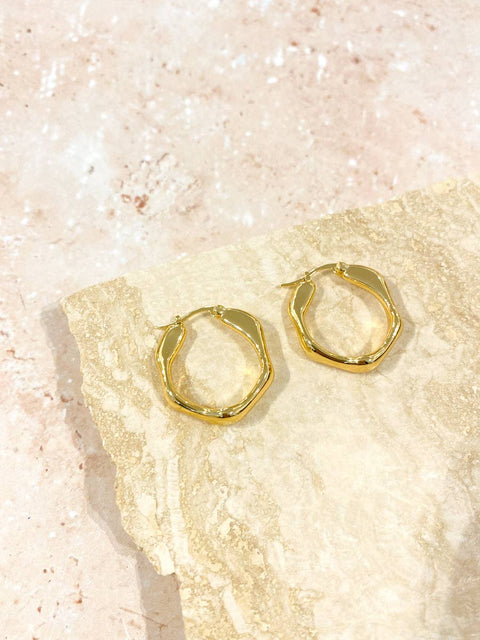 Wavy 18K Gold Plated Earrings