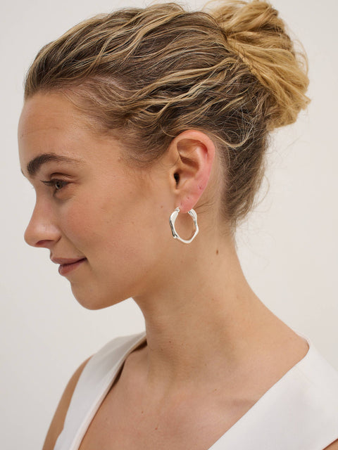 Wavy Silver Plated Earrings