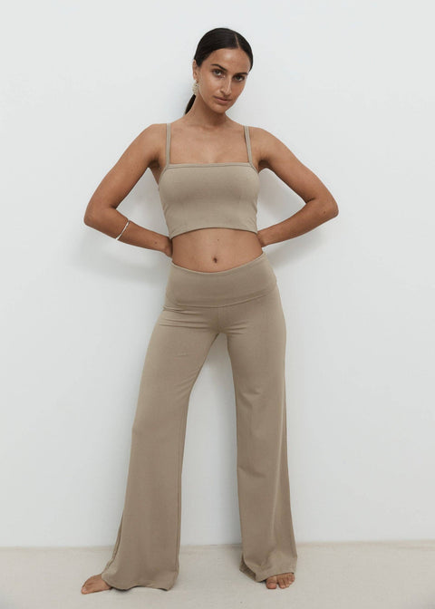 Full Length Yin Flare - Taupe - Organic Cotton/Bamboo: M