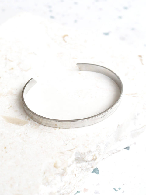 Toro Open Cuff Sterling Silver Plated Bangle