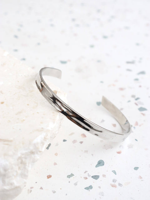 Toro Open Cuff Sterling Silver Plated Bangle