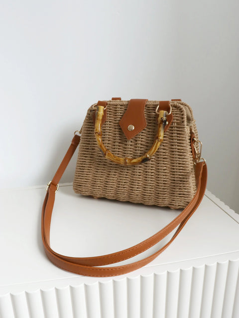Majorca Bamboo Handle Straw Bag
