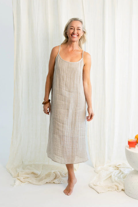 Luxe Linen Midi Dress