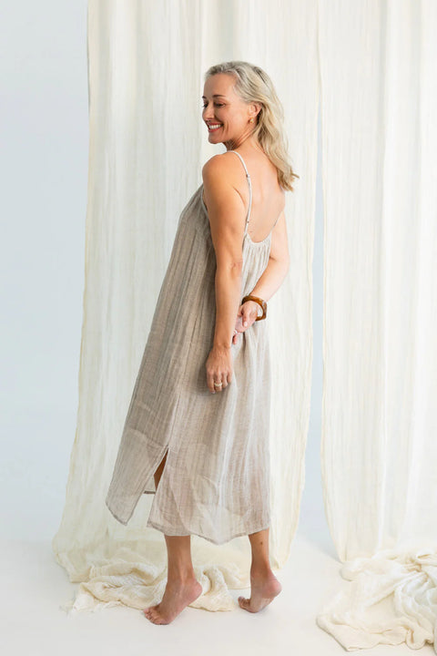 Luxe Linen Midi Dress