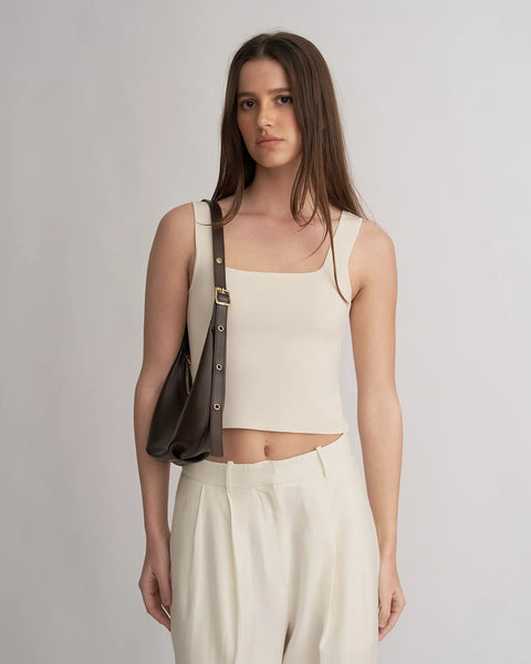 Brie Leon Everyday Croissant Mini Bag - Chocolate