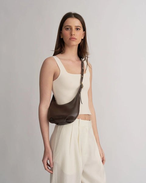 Brie Leon Everyday Croissant Mini Bag - Chocolate