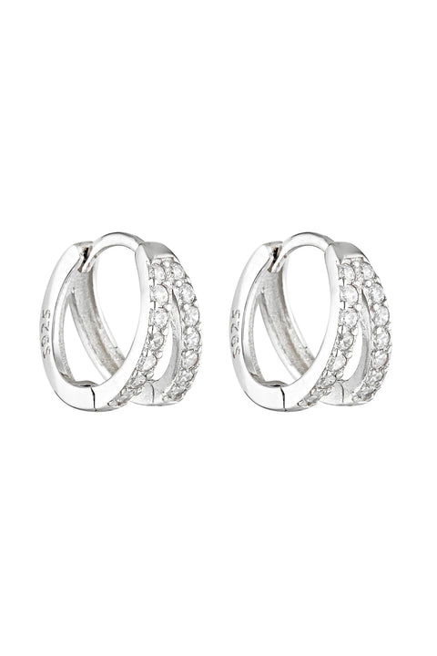 Porter Jewellery - Double Angel Huggies - Sterling/Clear