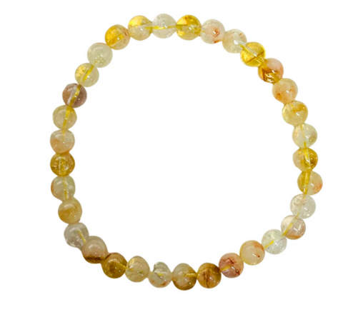 Crystal Bead Bracelet CITRINE 6mm