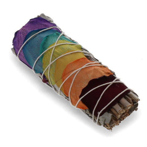 SMUDGE STICK - CHAKRA ROSE PETALS 10cm