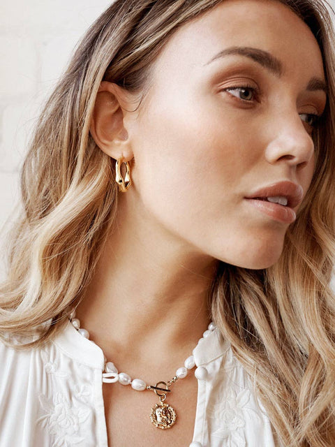 Wavy 18K Gold Plated Earrings