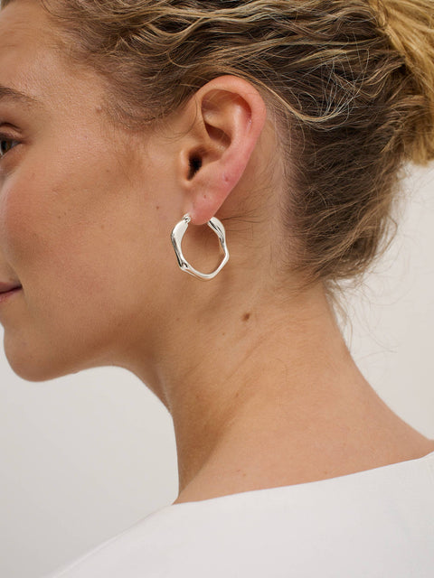 Wavy Silver Plated Earrings