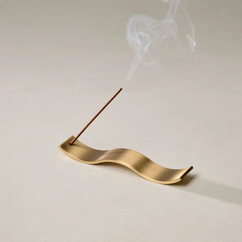 Brass Waves Incense Holder