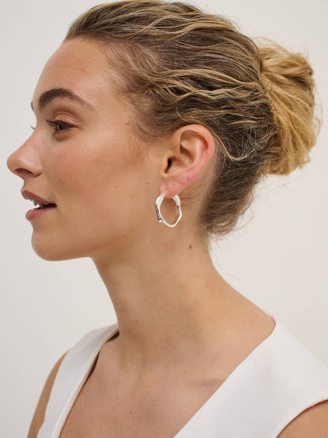 Wavy Silver Plated Earrings