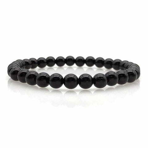 Crystal Bead Bracelet BLACK AGATE