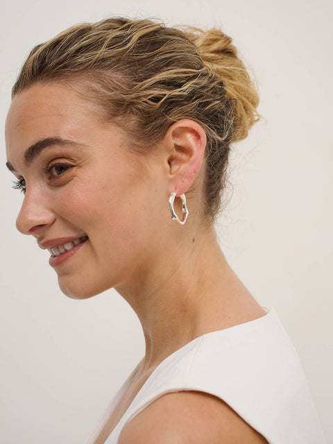 Wavy Silver Plated Earrings