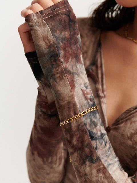 Figaro Chain Gold Plated Bracelet