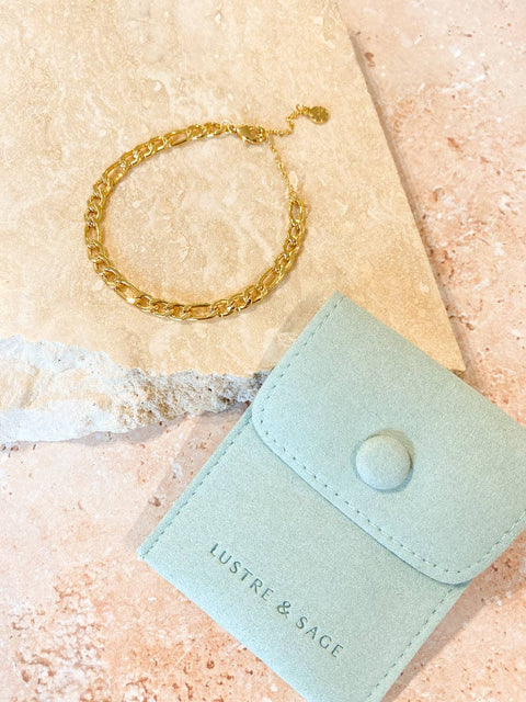 Figaro Chain Gold Plated Bracelet