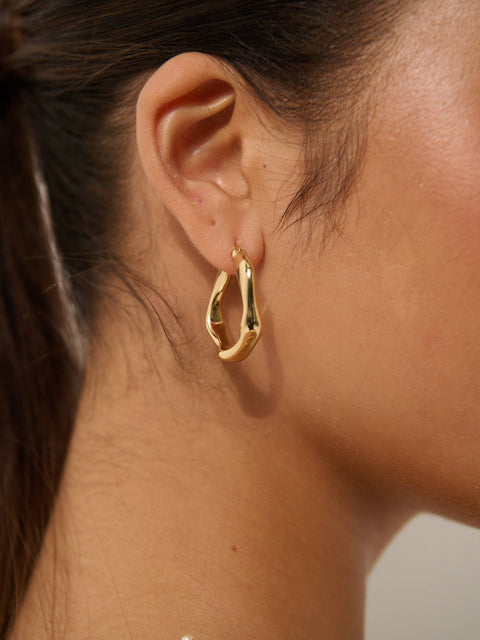 Wavy 18K Gold Plated Earrings