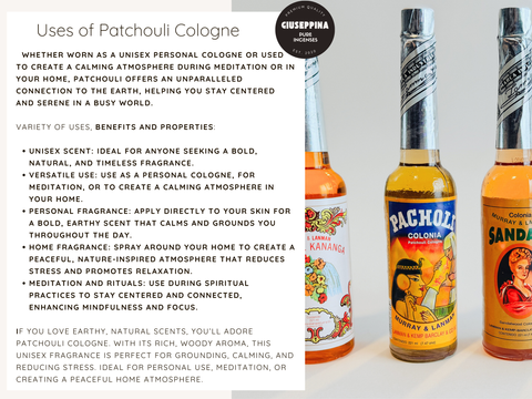 Patchouli Cologne - Woody Aroma for Balance & Tranquility