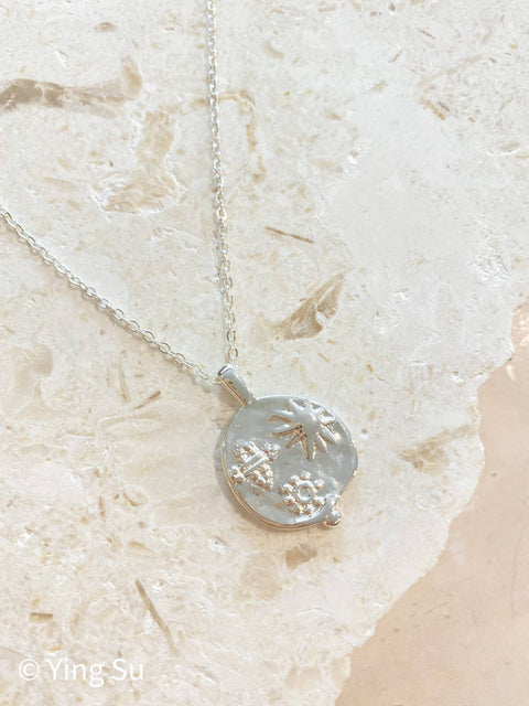 Ocean Coin Necklace Silver
