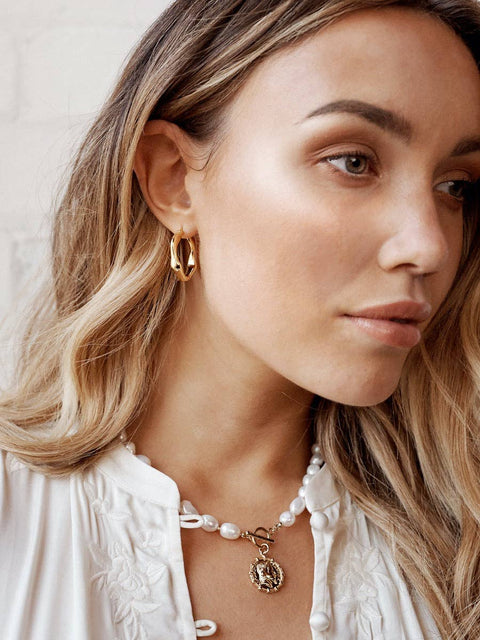 Wavy 18K Gold Plated Earrings