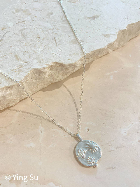 Ocean Coin Necklace Silver